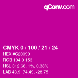 Color code: CMYK 0 / 100 / 21 / 24 | qconv.com