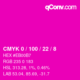 Color code: CMYK 0 / 100 / 22 / 8 | qconv.com