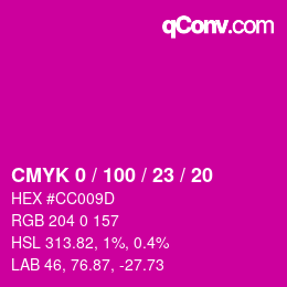 Color code: CMYK 0 / 100 / 23 / 20 | qconv.com