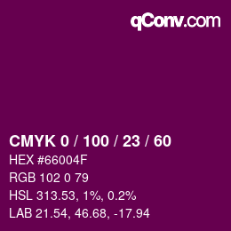 Color code: CMYK 0 / 100 / 23 / 60 | qconv.com