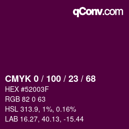 Color code: CMYK 0 / 100 / 23 / 68 | qconv.com