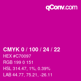 Color code: CMYK 0 / 100 / 24 / 22 | qconv.com