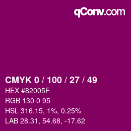Color code: CMYK 0 / 100 / 27 / 49 | qconv.com