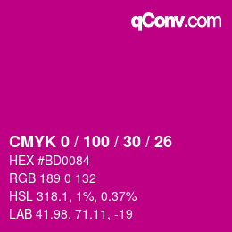 Color code: CMYK 0 / 100 / 30 / 26 | qconv.com