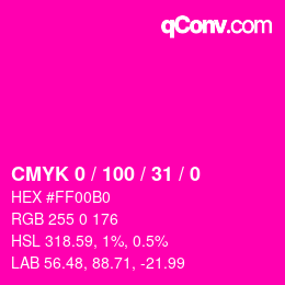 Color code: CMYK 0 / 100 / 31 / 0 | qconv.com