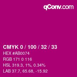 Color code: CMYK 0 / 100 / 32 / 33 | qconv.com