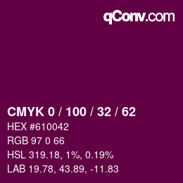 Color code: CMYK 0 / 100 / 32 / 62 | qconv.com