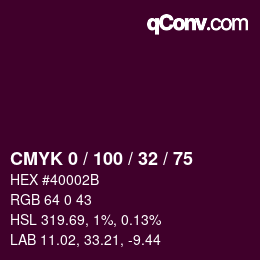 Color code: CMYK 0 / 100 / 32 / 75 | qconv.com