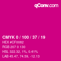 Color code: CMYK 0 / 100 / 37 / 19 | qconv.com