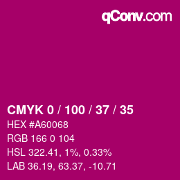 Color code: CMYK 0 / 100 / 37 / 35 | qconv.com