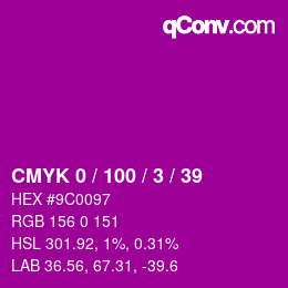 Color code: CMYK 0 / 100 / 3 / 39 | qconv.com