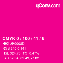 Color code: CMYK 0 / 100 / 41 / 6 | qconv.com