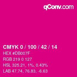 Código de color: CMYK 0 / 100 / 42 / 14 | qconv.com