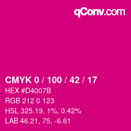 Color code: CMYK 0 / 100 / 42 / 17 | qconv.com