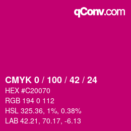 Color code: CMYK 0 / 100 / 42 / 24 | qconv.com