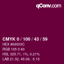 Color code: CMYK 0 / 100 / 43 / 59 | qconv.com