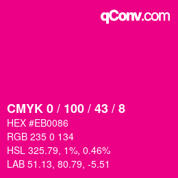 Color code: CMYK 0 / 100 / 43 / 8 | qconv.com