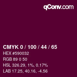 Color code: CMYK 0 / 100 / 44 / 65 | qconv.com