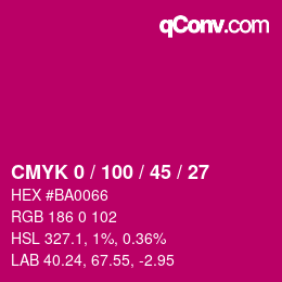 Color code: CMYK 0 / 100 / 45 / 27 | qconv.com