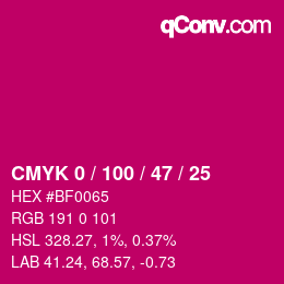 Color code: CMYK 0 / 100 / 47 / 25 | qconv.com