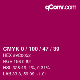 Color code: CMYK 0 / 100 / 47 / 39 | qconv.com