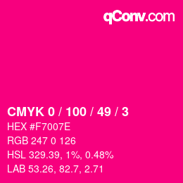 Color code: CMYK 0 / 100 / 49 / 3 | qconv.com