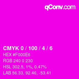 Color code: CMYK 0 / 100 / 4 / 6 | qconv.com