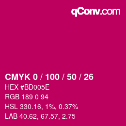 Color code: CMYK 0 / 100 / 50 / 26 | qconv.com