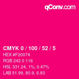 Color code: CMYK 0 / 100 / 52 / 5 | qconv.com