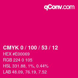 Color code: CMYK 0 / 100 / 53 / 12 | qconv.com