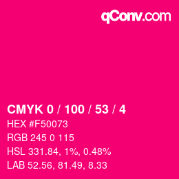 Color code: CMYK 0 / 100 / 53 / 4 | qconv.com