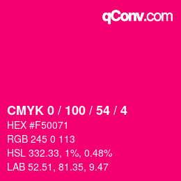 Color code: CMYK 0 / 100 / 54 / 4 | qconv.com