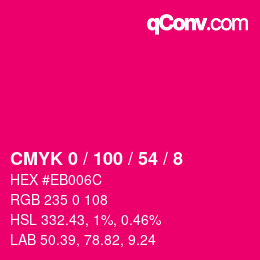 Color code: CMYK 0 / 100 / 54 / 8 | qconv.com