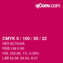 Color code: CMYK 0 / 100 / 55 / 22 | qconv.com