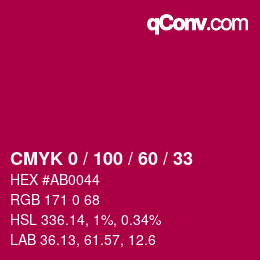 Color code: CMYK 0 / 100 / 60 / 33 | qconv.com