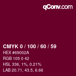 Color code: CMYK 0 / 100 / 60 / 59 | qconv.com