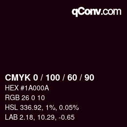 Color code: CMYK 0 / 100 / 60 / 90 | qconv.com