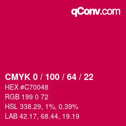 Color code: CMYK 0 / 100 / 64 / 22 | qconv.com