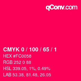 Color code: CMYK 0 / 100 / 65 / 1 | qconv.com