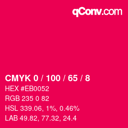 Color code: CMYK 0 / 100 / 65 / 8 | qconv.com