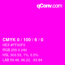 Color code: CMYK 0 / 100 / 6 / 0 | qconv.com