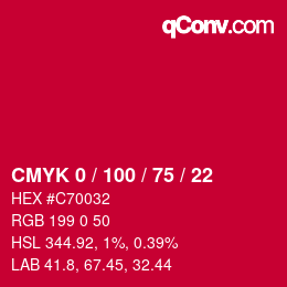 Color code: CMYK 0 / 100 / 75 / 22 | qconv.com