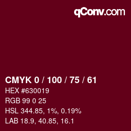 Color code: CMYK 0 / 100 / 75 / 61 | qconv.com