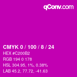 Color code: CMYK 0 / 100 / 8 / 24 | qconv.com