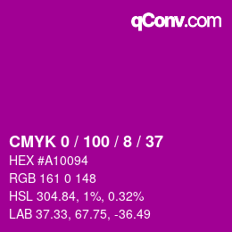 Color code: CMYK 0 / 100 / 8 / 37 | qconv.com