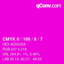 Color code: CMYK 0 / 100 / 8 / 7 | qconv.com