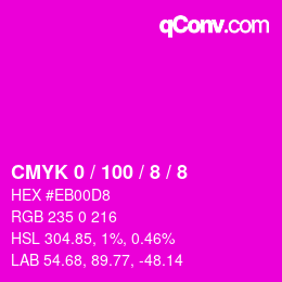 Color code: CMYK 0 / 100 / 8 / 8 | qconv.com