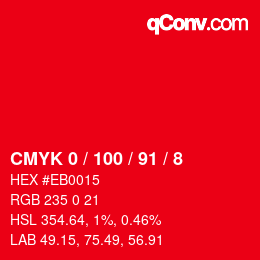 Color code: CMYK 0 / 100 / 91 / 8 | qconv.com