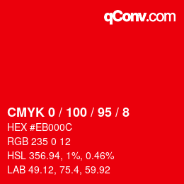 Color code: CMYK 0 / 100 / 95 / 8 | qconv.com