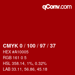 Color code: CMYK 0 / 100 / 97 / 37 | qconv.com